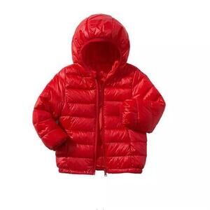 New Size 4 red Duck down warm spring  hooded jacket